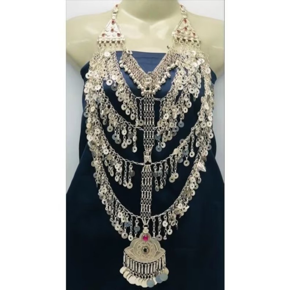 Multilayers Gypsy Nomadic Oversized Bib Necklace,… - image 1